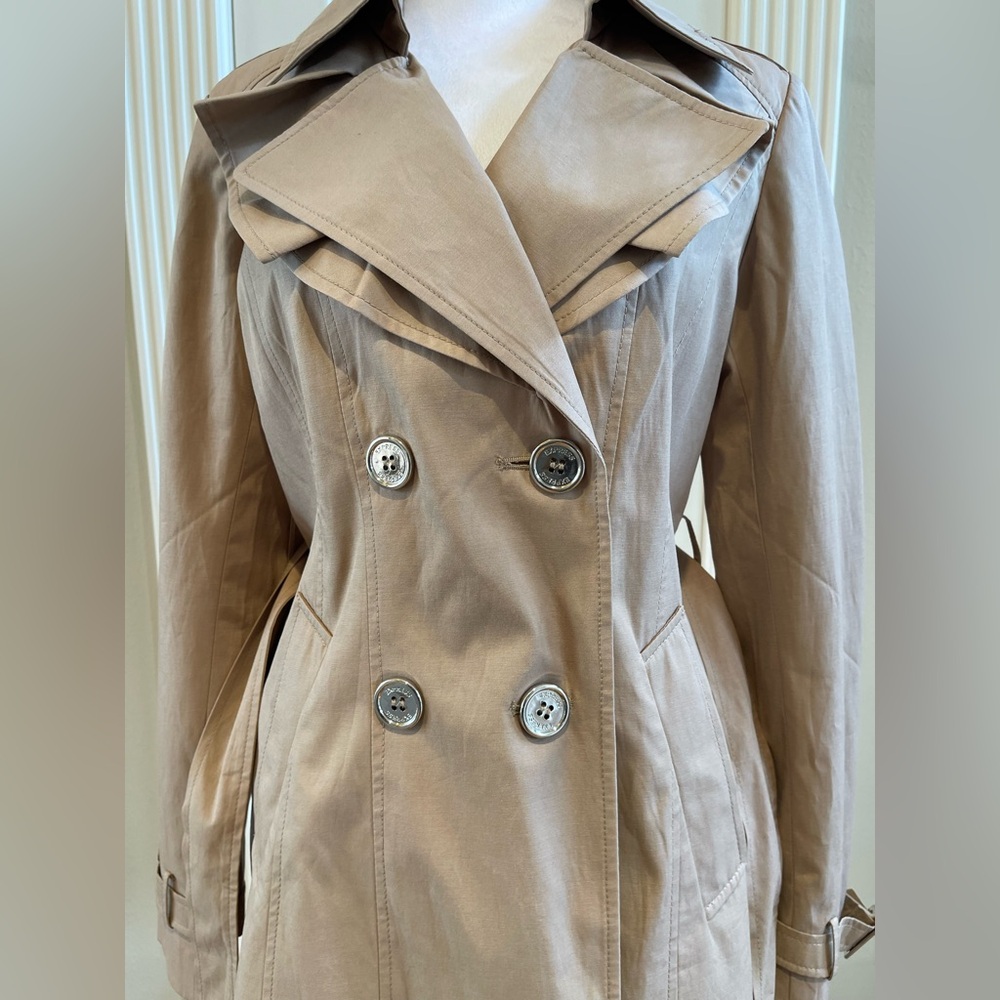 Express Tan Trench Coat with Notched Lapels - Picture 6 of 15
